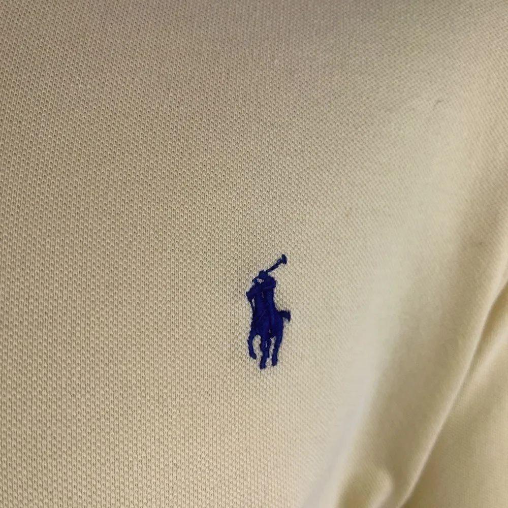 Long Sleeved Yellow Polo by Ralph Lauren in Pre-Loved Condition Custom Fit XXL